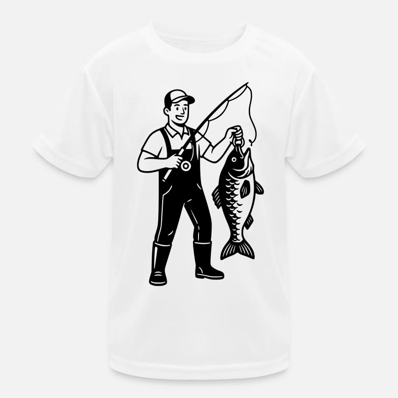 Angler Big Catch Fish Pride Vector Kids Functional T-Shirt