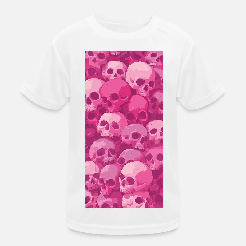 Pink Skull Muster Kinder Funktions-T-Shirt