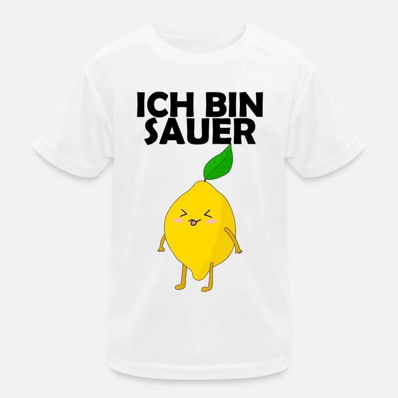 Zitrone ich bin sauer Kinder Funktions-T-Shirt
