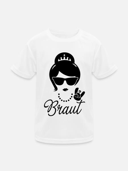 Braut Bride JGA Hochzeit stag do polterabend shirt - Kinder Funktions-T-Shirt - Weiß