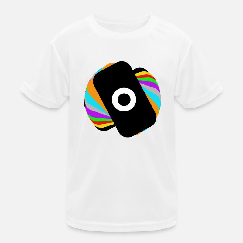 Regenbogen-Kreisel - Kinder Funktions-T-Shirt - Weiß