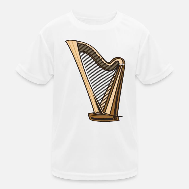 Harfe - Kinder Funktions-T-Shirt - Weiß