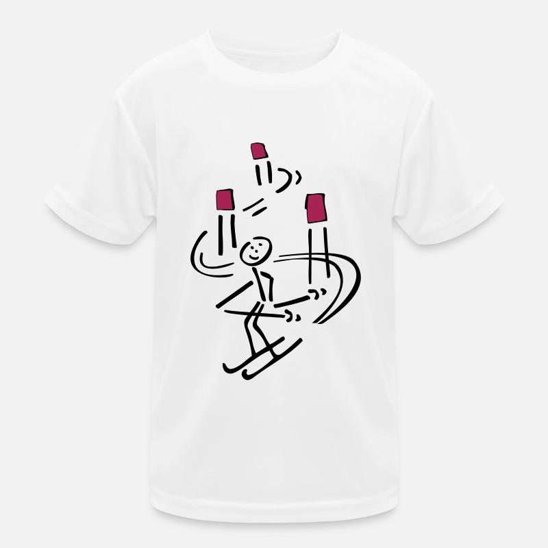Skimännchen deux couleurs - T-shirt sport Enfant - blanc