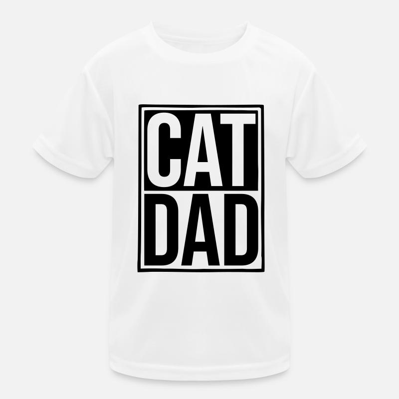 Logo Schild Cat Dad Kinder Funktions-T-Shirt