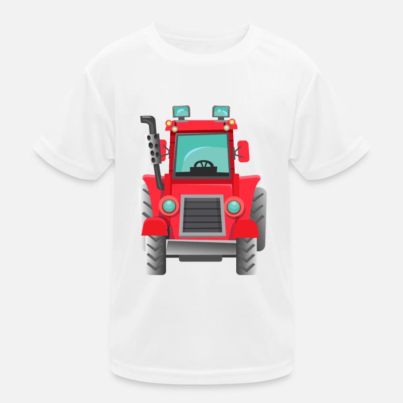 Roter Traktor Kinder Funktions-T-Shirt