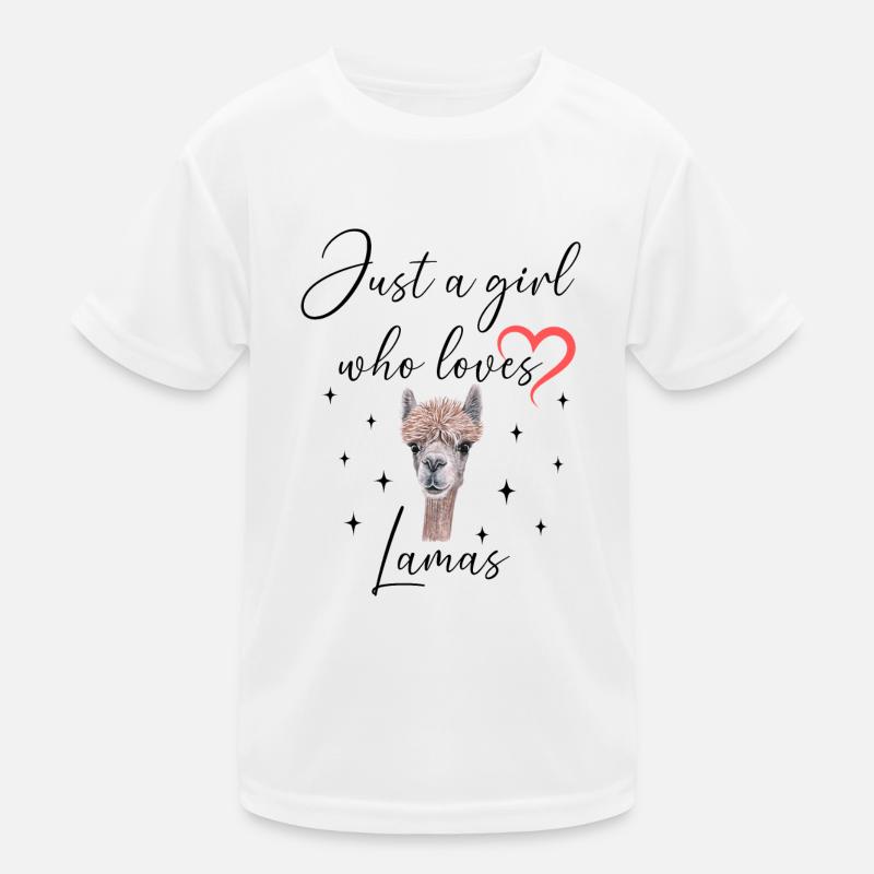 Frau Mädchen Liebe Herz Lama Kinder Funktions-T-Shirt