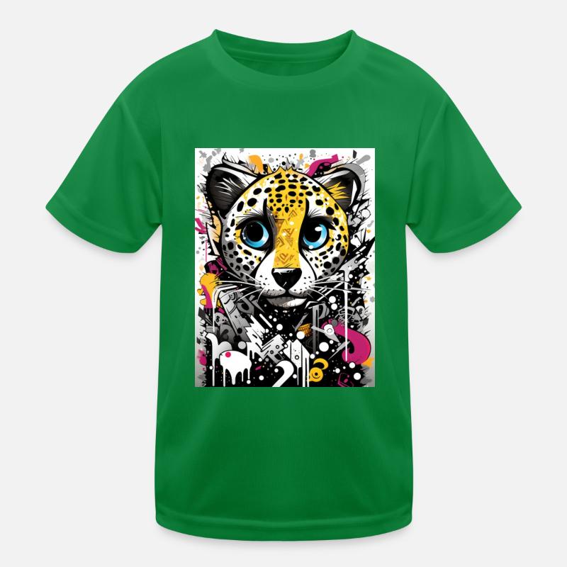 [MB] Hundeblick beim Leopard Kinder Funktions-T-Shirt