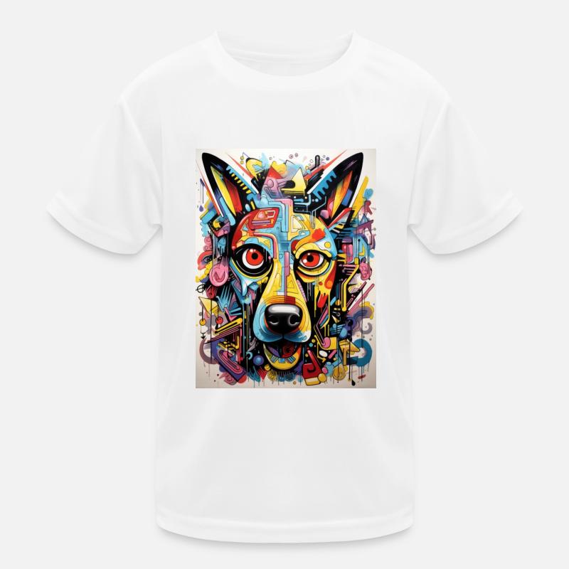 Graffiti Luck: Friendly Dog Magic Kids Functional T-Shirt