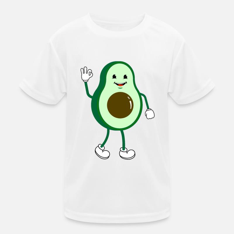 Retro Comic Cartoon Avocado - Kinder Funktions-T-Shirt - Weiß