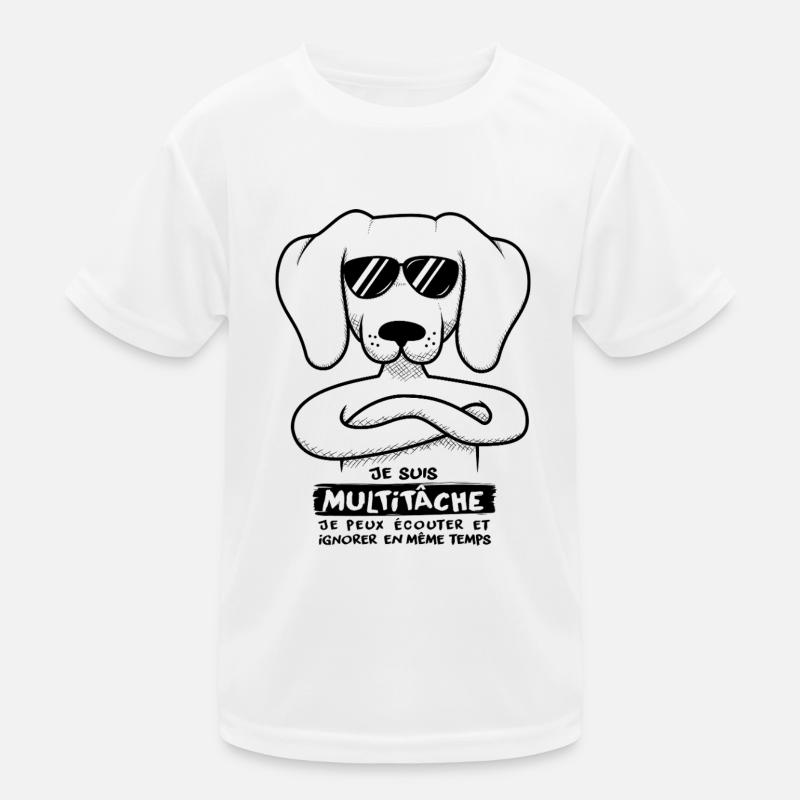Multitache chien T-shirt sport Enfant