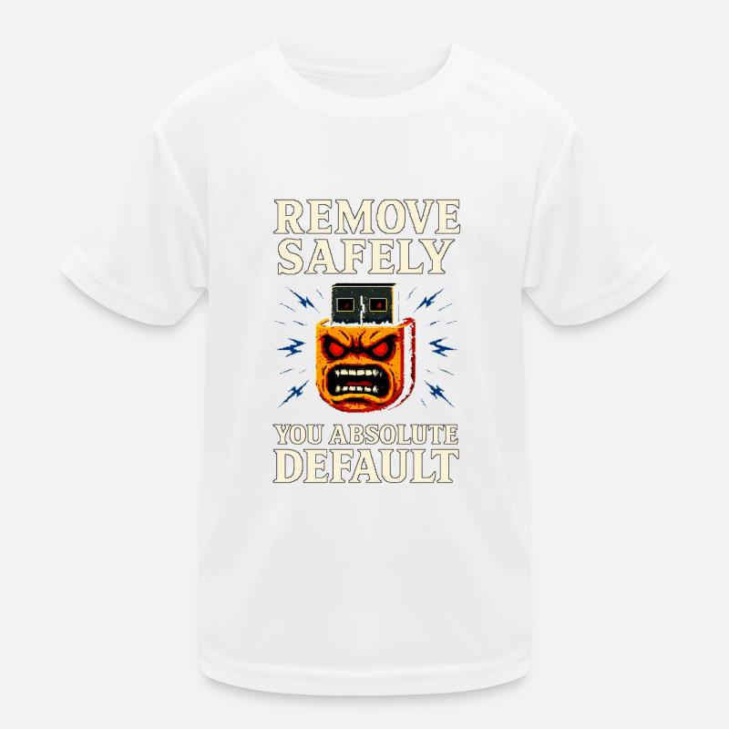 Remove Safely – Tech Rage Pixel Shirt mit USB Wut Kinder Funktions-T-Shirt