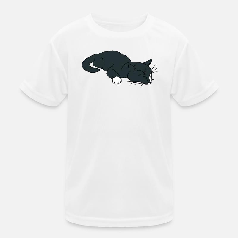 Schlafende Katze Kinder Funktions-T-Shirt