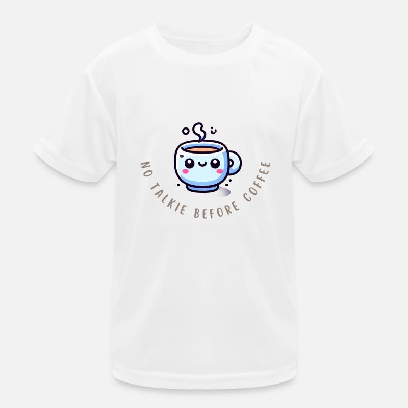 Coffee First – Funny Coffee Shirt Kids Functional T-Shirt