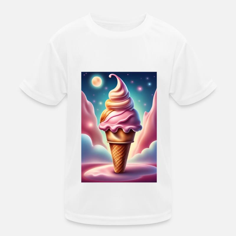 Erdbeer-Waffel Kinder Funktions-T-Shirt
