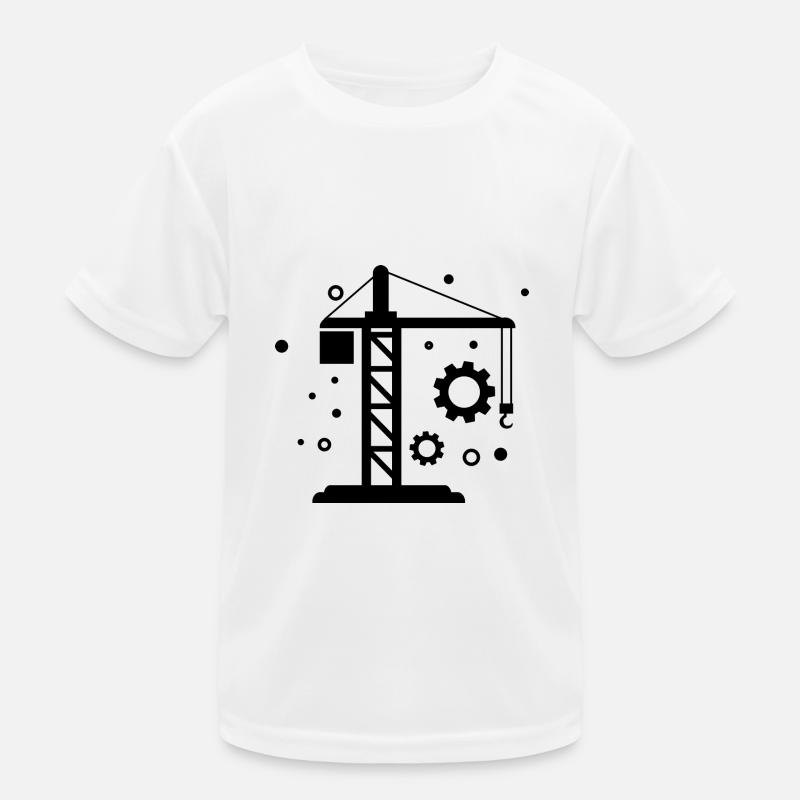 Kran - Baustelle Container Umschlag Logistik Kinder Funktions-T-Shirt