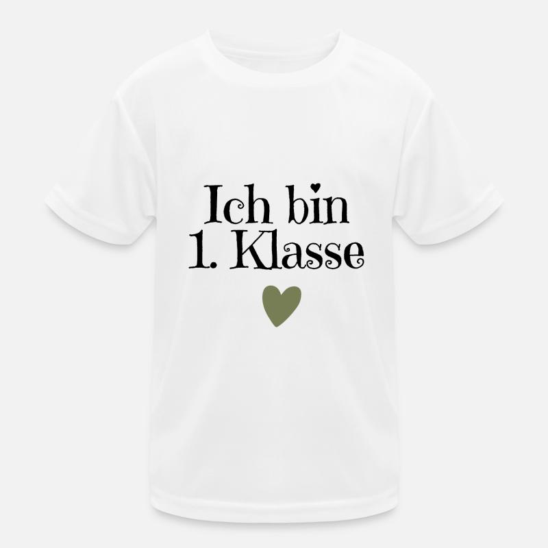 Ich bin 1 Klasse - Kinder Funktions-T-Shirt - Weiß