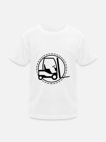 Forklift - Truck Construction Site - Kids Functional T-Shirt - white - Front