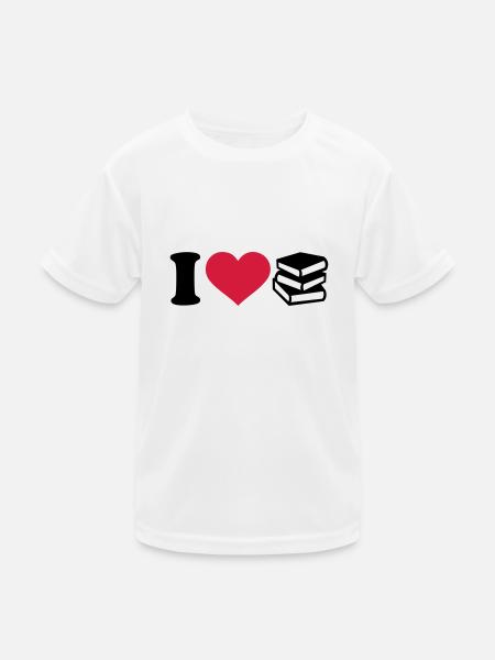 Bücher - Kinder Funktions-T-Shirt - Weiß - Vorne