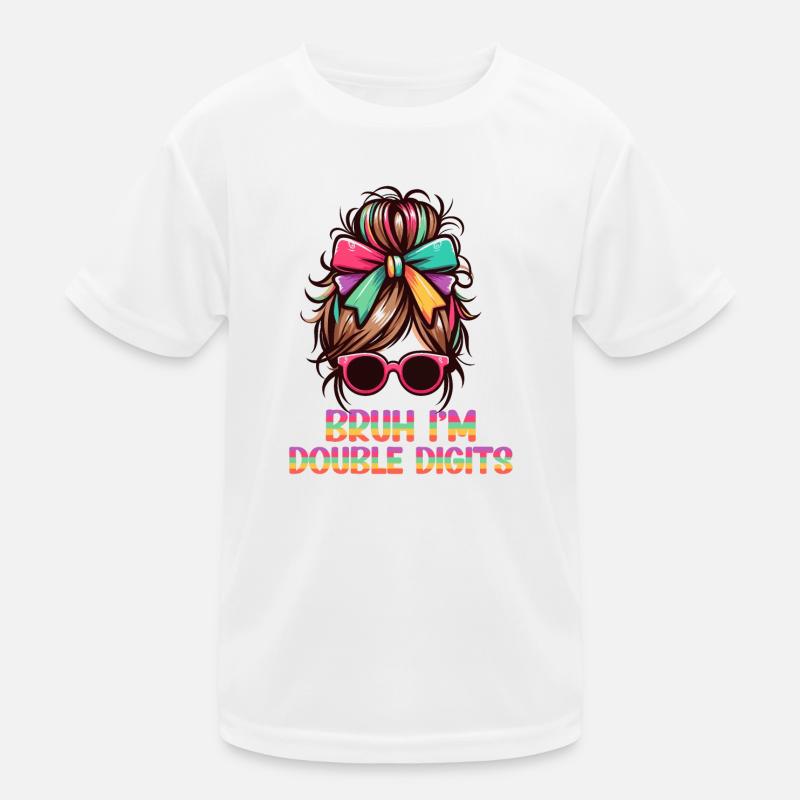 10th Birthday Girl Gift Idea Double Digits Kids Functional T-Shirt