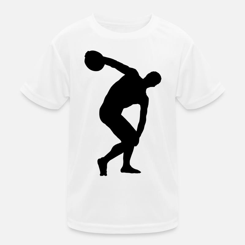 Diskuswerfen - Kinder Funktions-T-Shirt - Weiß