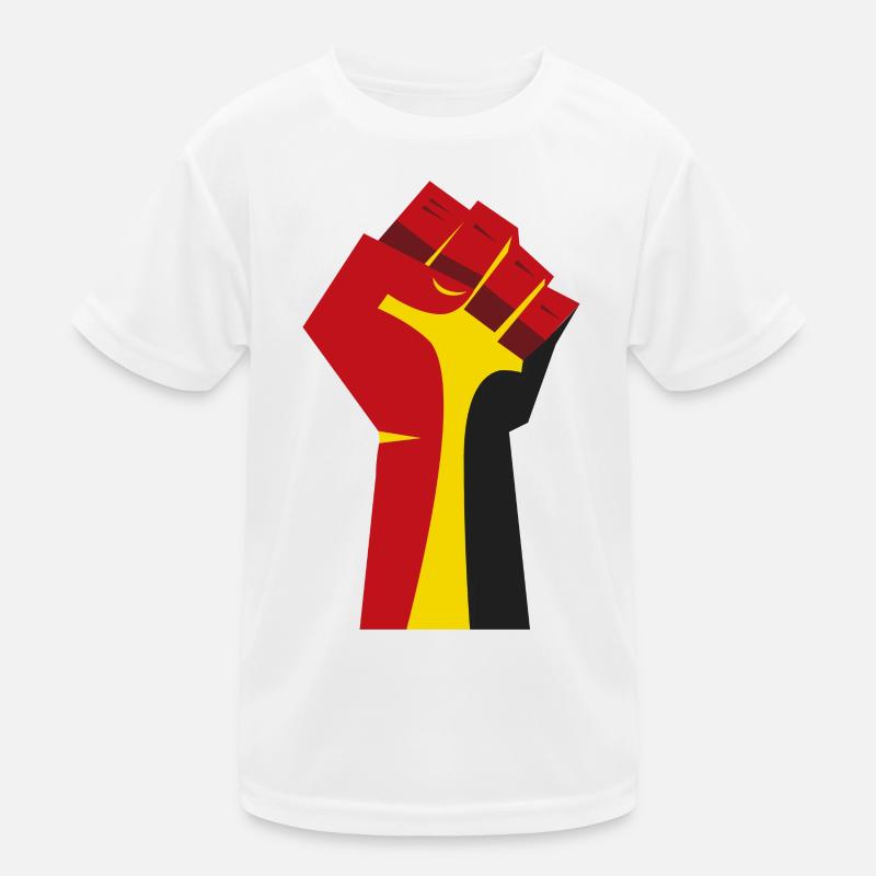 Le poing levé (rouge, jaune, noir) T-shirt sport Enfant