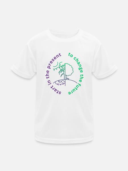 to change the future start in the present - Kinder Funktions-T-Shirt - Weiß