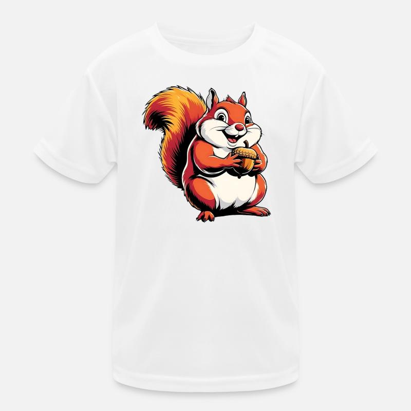 Witziger Eichhörnchen CartoonMit Eichel Kinder Funktions-T-Shirt