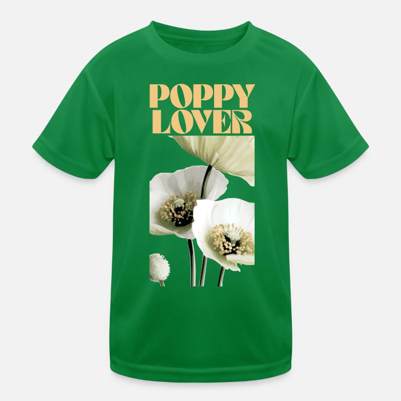 Mohnliebhaber Botanisches Blumendesign Kinder Funktions-T-Shirt