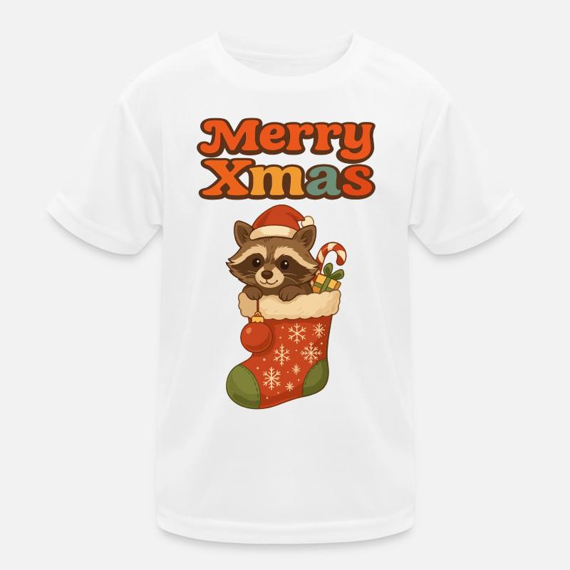 Raton laveur de Noël en bas T-shirt sport Enfant