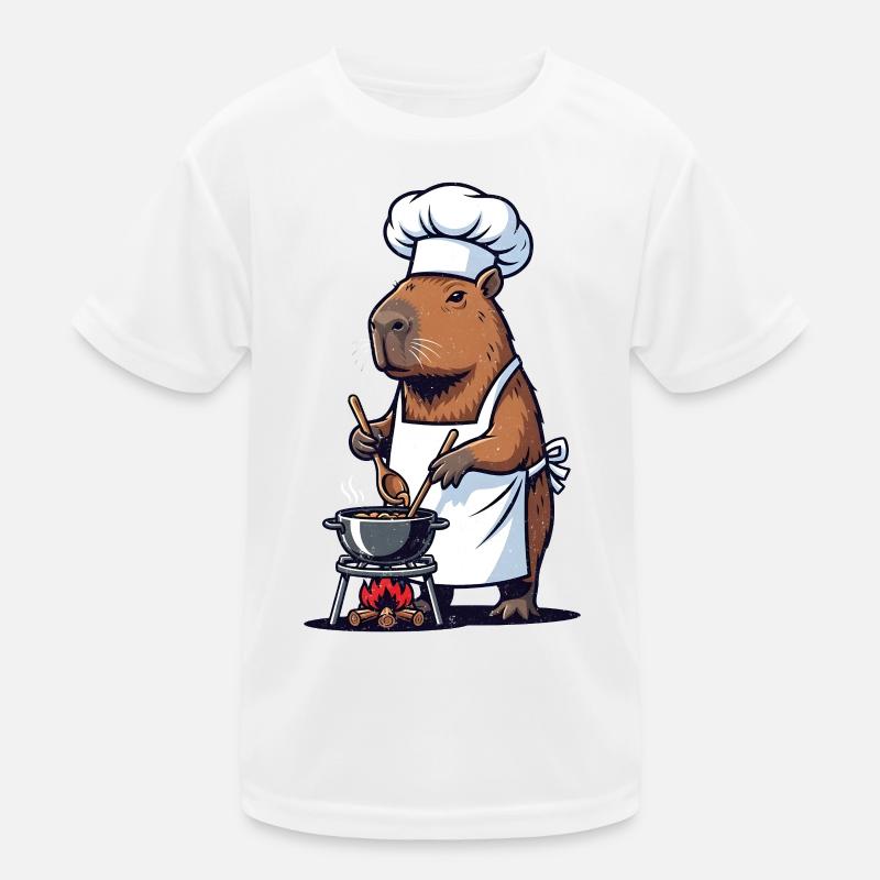 Chefkoch Capybara Koch am Topf Kinder Funktions-T-Shirt