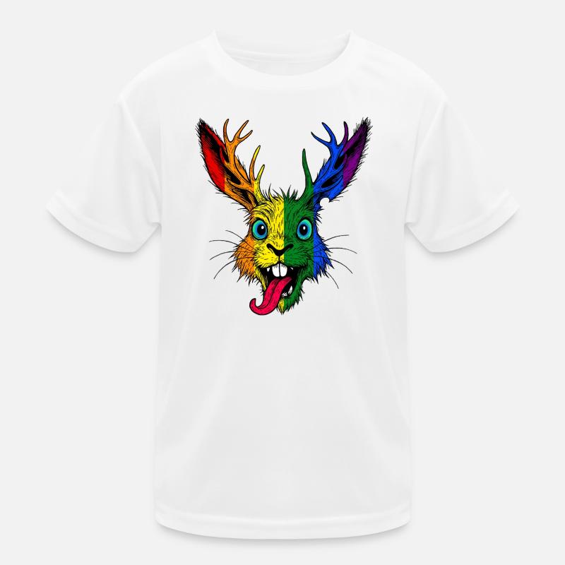 Regenbogen Raurackl Kinder Funktions-T-Shirt