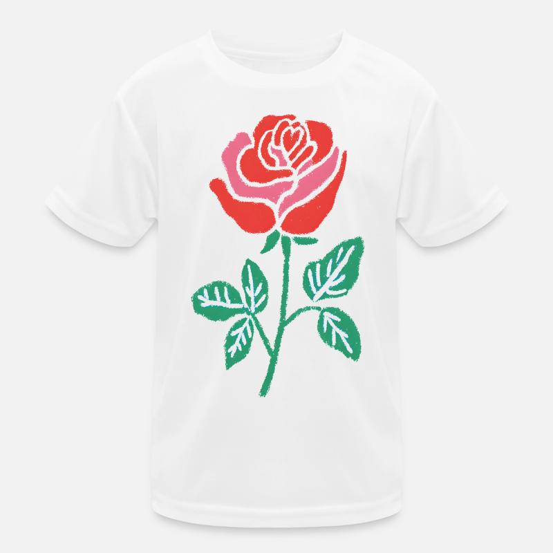 Watercolor Rose Gradient Line Kids Functional T-Shirt