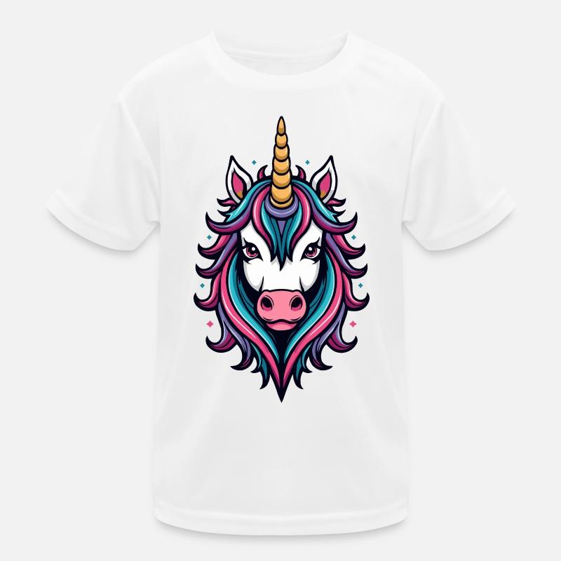 Wilde Einhorn Neon-Pracht Kinder Funktions-T-Shirt