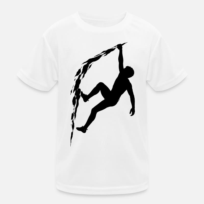 Climbing Silhouette Free Climbing Extreme Sport Mountain Kids Functional T-Shirt