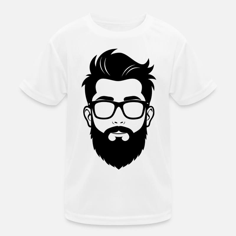 Bärtiger Hipster-Mann Kinder Funktions-T-Shirt