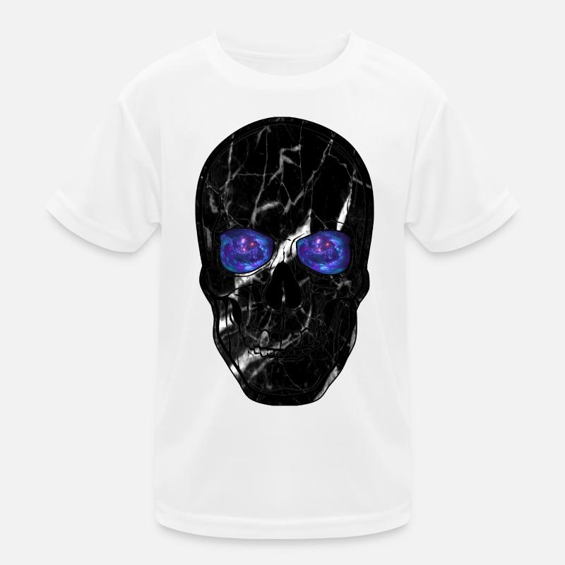 Cosmic skull with galaxy eyes Kids Functional T-Shirt