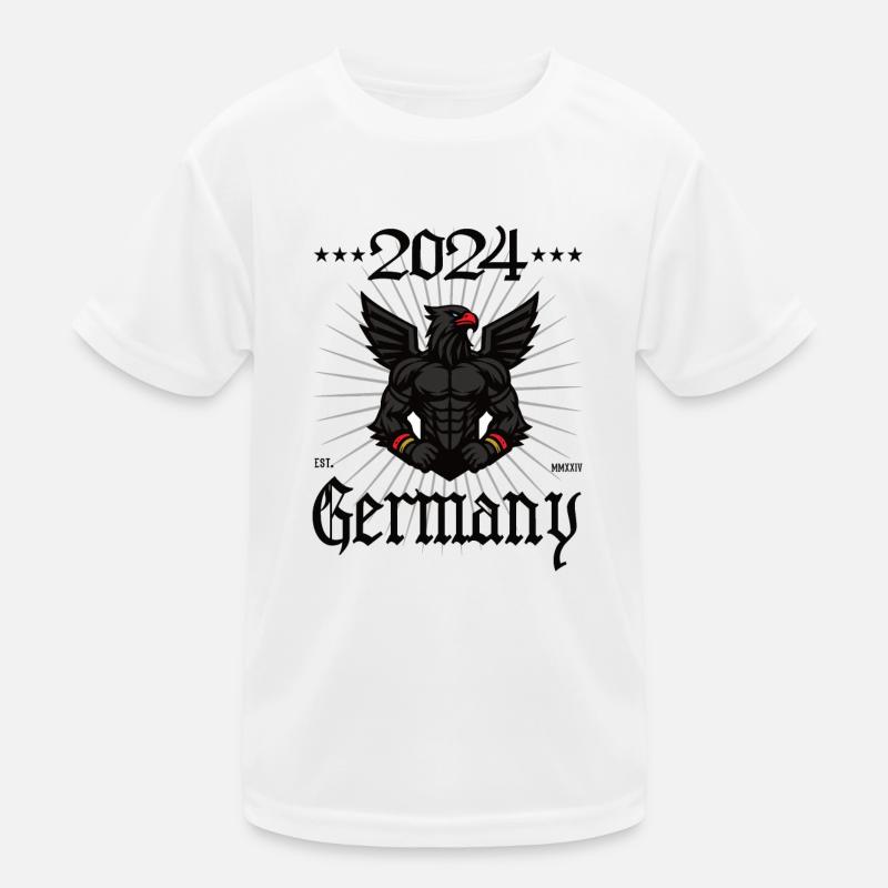 Germany Design with the Bodybuilder Eagle Kids Functional T-Shirt