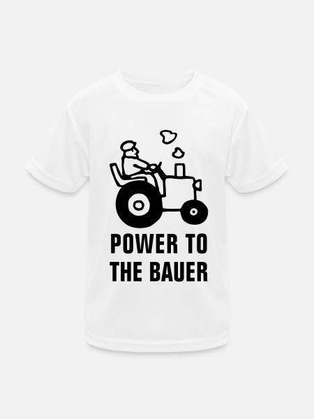 power_to_the_bauer_072011_b_1c - Kids Functional T-Shirt - white - Front