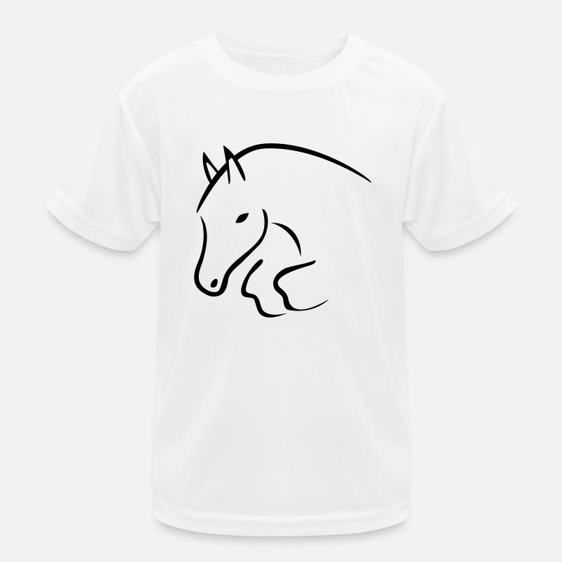 Springpferd - Kinder Funktions-T-Shirt - Weiß