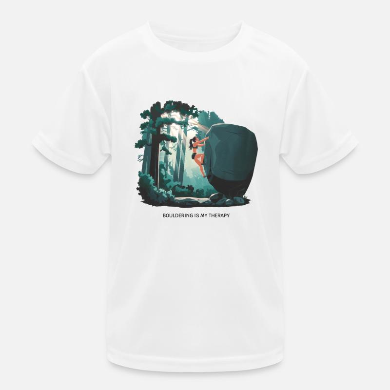 Bouldering is My Therapy – Klettern in der Natur Kinder Funktions-T-Shirt
