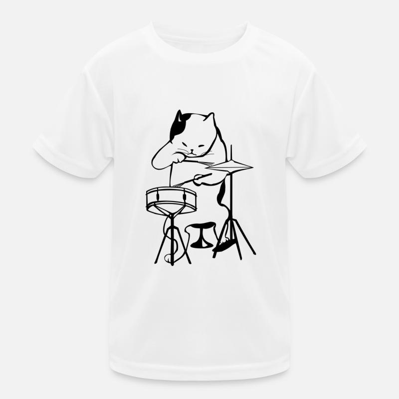 Die Katze mit den Drums Kinder Funktions-T-Shirt