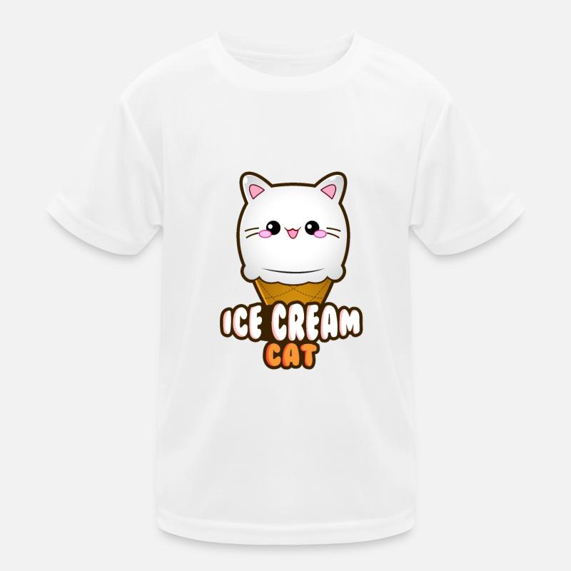 Ice Cream Cat Eiscreme Eis Katze Vanille Eiskugel Kinder Funktions-T-Shirt