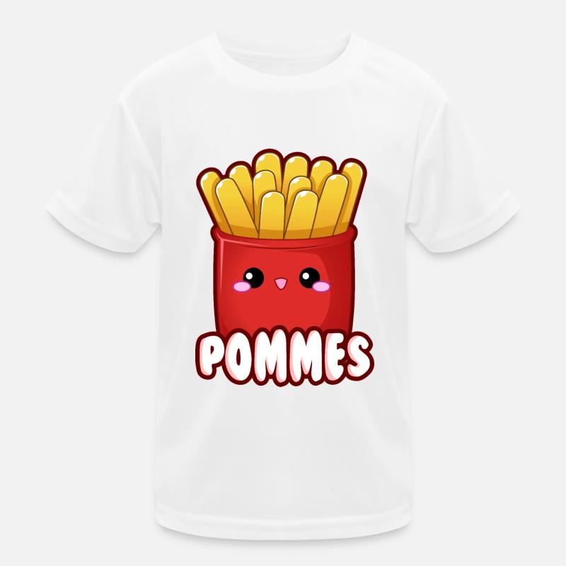 Français frites Émoticône de restauration rapide Mignon T-shirt sport Enfant