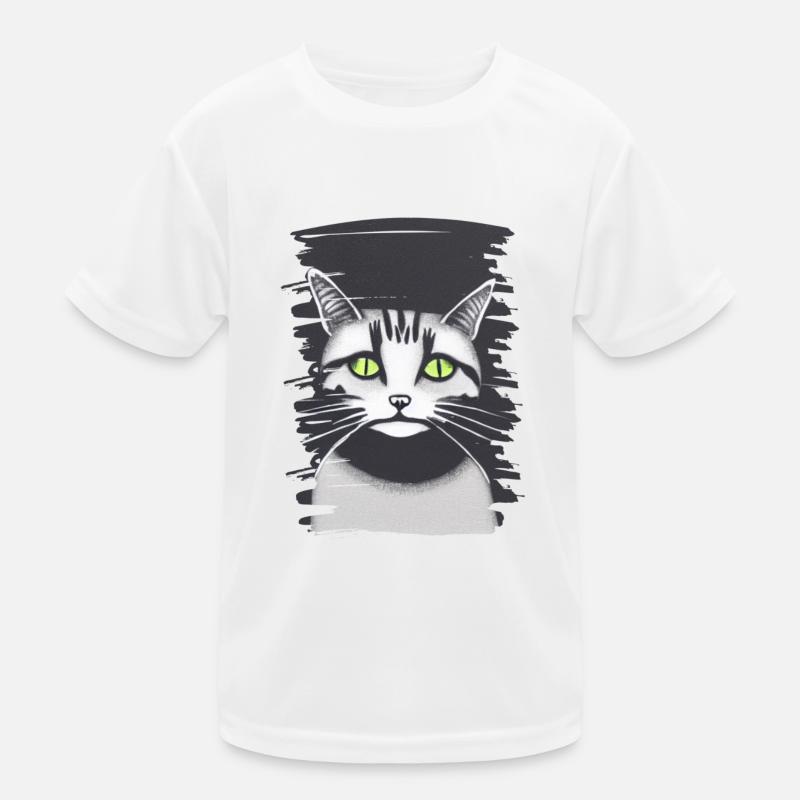 Katzengesicht 4 Kinder Funktions-T-Shirt