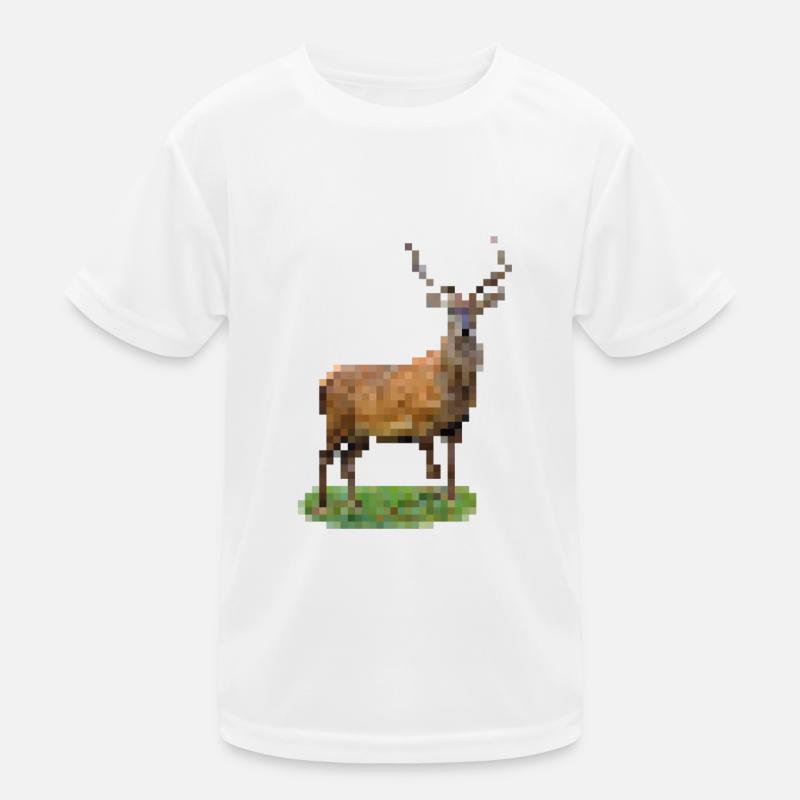 Pixel Hirsch Kinder Funktions-T-Shirt