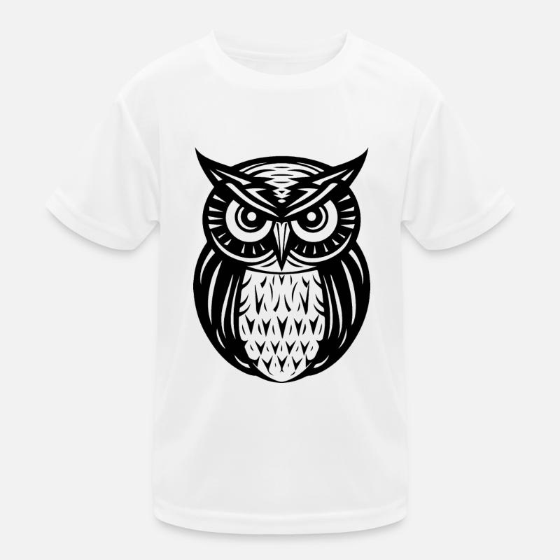 Eule Eulen Vogel Vögel - Kinder Funktions-T-Shirt - Weiß