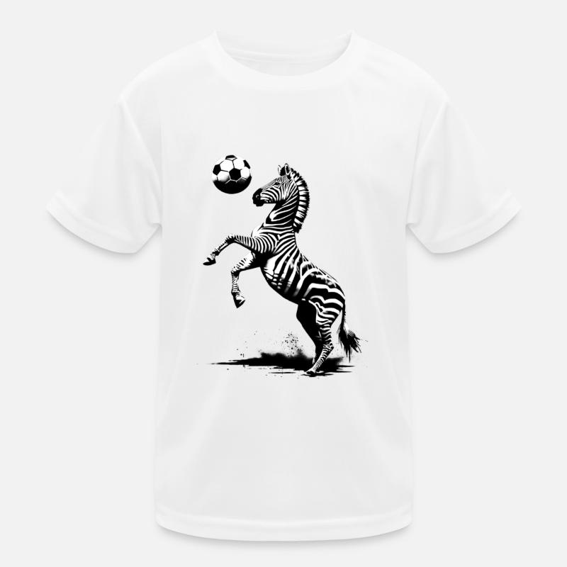Zebra Playing Soccer Kids Functional T-Shirt