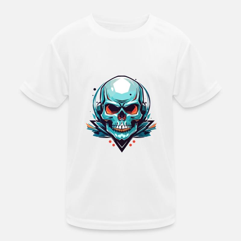 Skull Graphic in Vector Style Kids Functional T-Shirt
