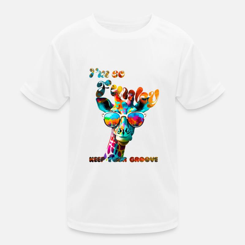 Ich bin so funky. Behalte deinen Groove. Giraffe Kinder Funktions-T-Shirt