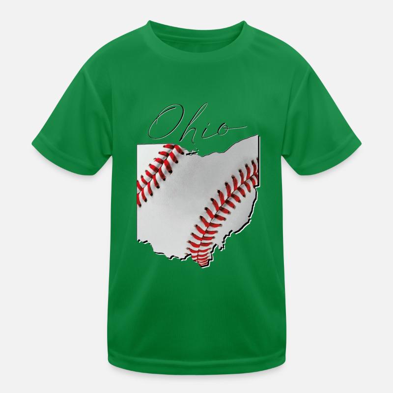 Ohio (United States) | real baseball | Map Script Kids Functional T-Shirt